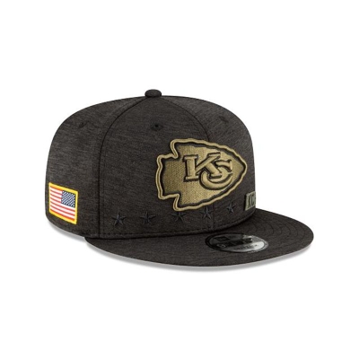 Black Kansas City Chiefs Hat - New Era NFL Salute To Service 9FIFTY Snapback Caps USA7965231